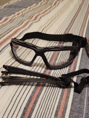 Black Protective Goggles with Clear Lenses